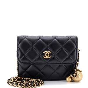 Pearl Crush Flap Clutch With Chain #222043C27B